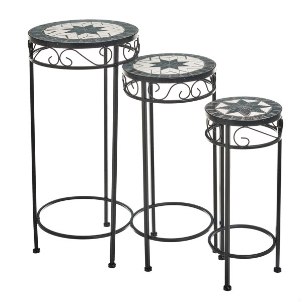 Astoria Grand Owings 3 Piece Bistro Iron Side Table Set Wayfair.co.uk